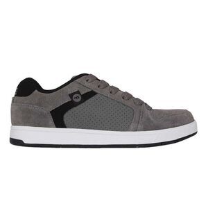 Fabric Mens Ollie Leather Flat Skate Shoes / Charcoal